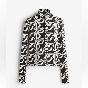 Perfect Moment x H&M collab -  Black and White Patterned Women's Turtleneck Top